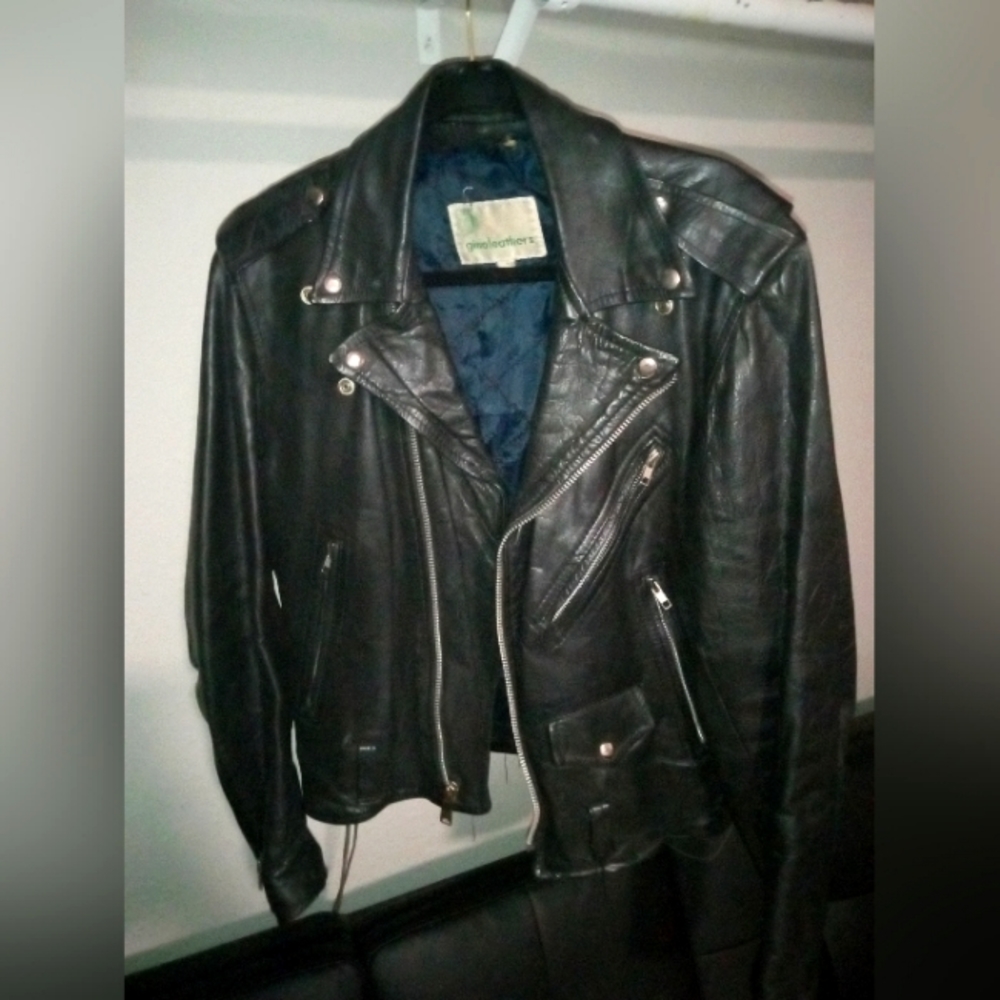 💣 Thick, heavy badass biker leather jacket - Picture 1 of 4
